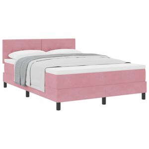 vidaXL Lit &agrave; ressorts avec matelas Rose 140 x 200 cm Velours