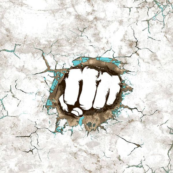 Noordwand Papier peint Friends&Coffee Concrete Boxing Fist Gris&blanc