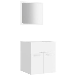 vidaXL Ensemble de meubles de salle de bain 2 pcs Blanc Agglom&eacute;r&eacute;