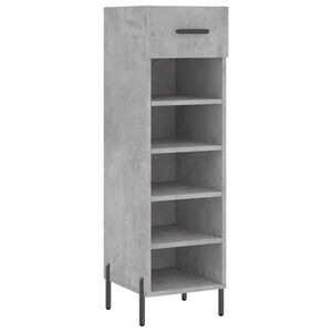 vidaXL Armoire &agrave; chaussures gris b&eacute;ton 30x35x105 cm bois d'ing&eacute;nierie