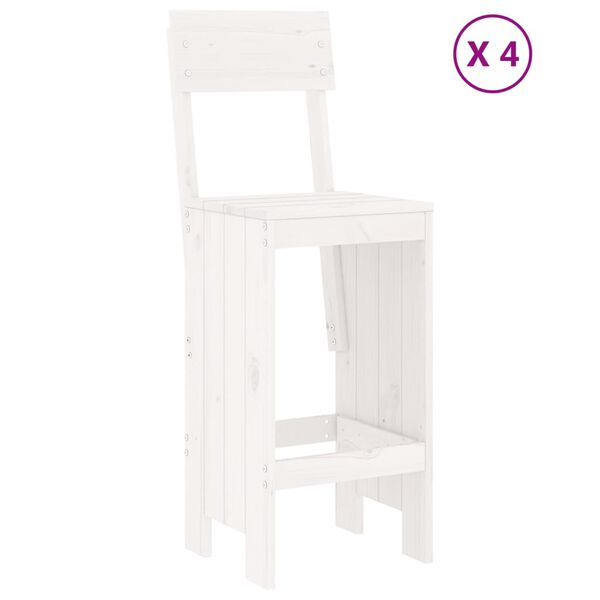 vidaXL Ensemble de bar de jardin 5 pcs blanc bois massif de pin