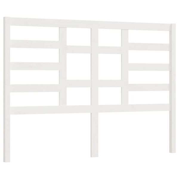 vidaXL T&ecirc;te de lit Blanc 126x4x104 cm Bois massif de pin
