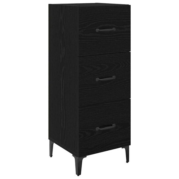 vidaXL Buffet Ch&ecirc;ne noir 34,5 x 34 x 90 cm Bois d'ing&eacute;nierie