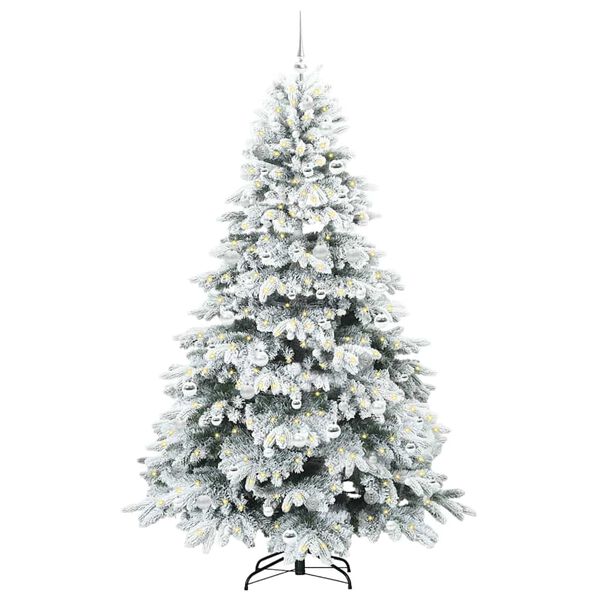 vidaXL Sapin de No&euml;l artificiel avec 300 LED Blanc 210 cm PE et PVC
