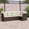 vidaXL Salon de jardin avec coussins 5 pcs marron r&eacute;sine tress&eacute;e