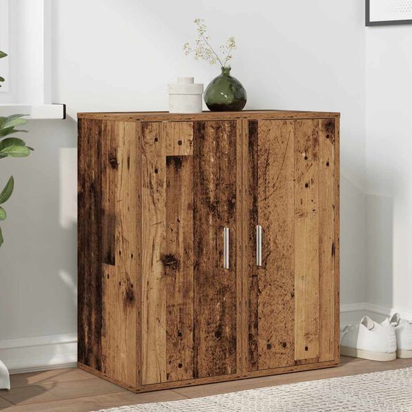 vidaXL Armoires à chaussures 2 pcs vieux bois bois d'ingénierie