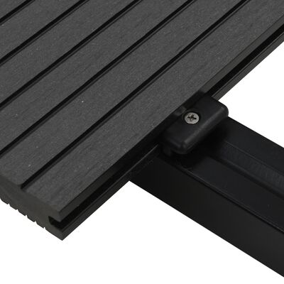 vidaXL Panneaux de terrasse solides et accessoires WPC 10 m² 4 m Noir