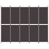 vidaXL Cloison de séparation 5 panneaux Marron 250x200 cm Tissu