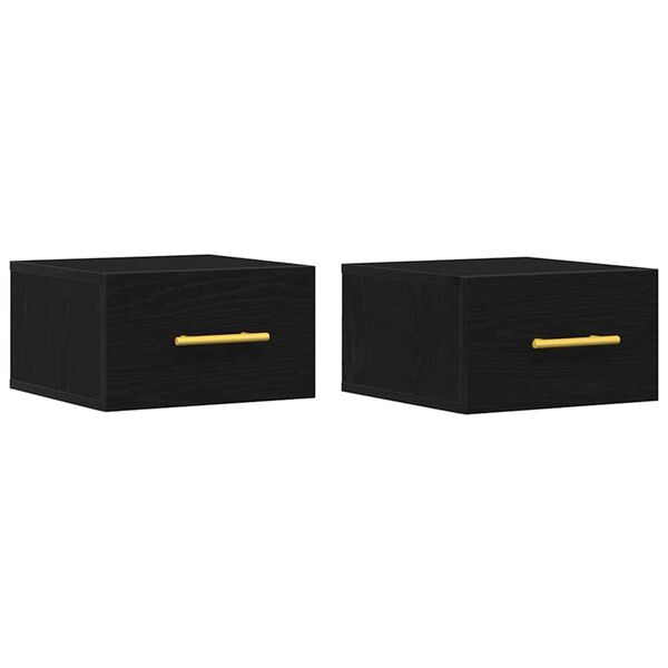 vidaXL Cabinet de chevet 2 pcs Chêne noir 35 x 35 x 20 cm