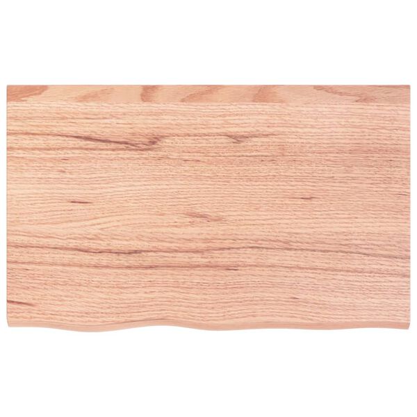 vidaXL Dessus de table marron clair bois ch&ecirc;ne massif trait&eacute;