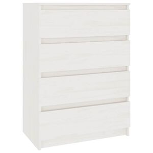 vidaXL Armoire d'appoint Blanc 60x36x84 cm Bois de pin massif