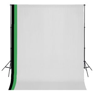 vidaXL Kit de studio photo et 3 toiles de fond réglables Coton 3x3 m