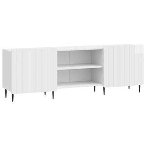 vidaXL Meuble TV Blanc brillant 150 x 31 x 52 cm Bois d'ing&eacute;nierie