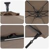 vidaXL Parasol Taupe 294 x 294 x 248 cm Polyester et Aluminium