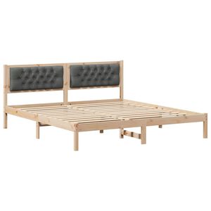 vidaXL Cadre de lit Gris fonc&eacute; 160 x 200 cm Pin massif