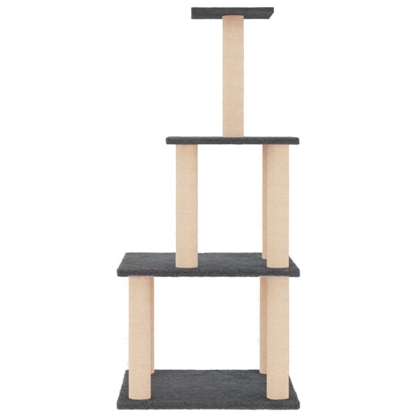 vidaXL Arbre à chat avec griffoirs en sisal gris foncé 111 cm