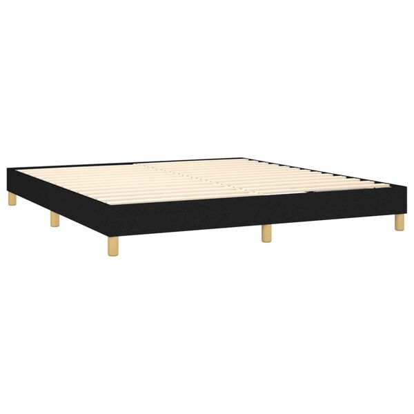vidaXL Sommier &agrave; lattes de lit avec matelas Noir 160x200 cm Tissu