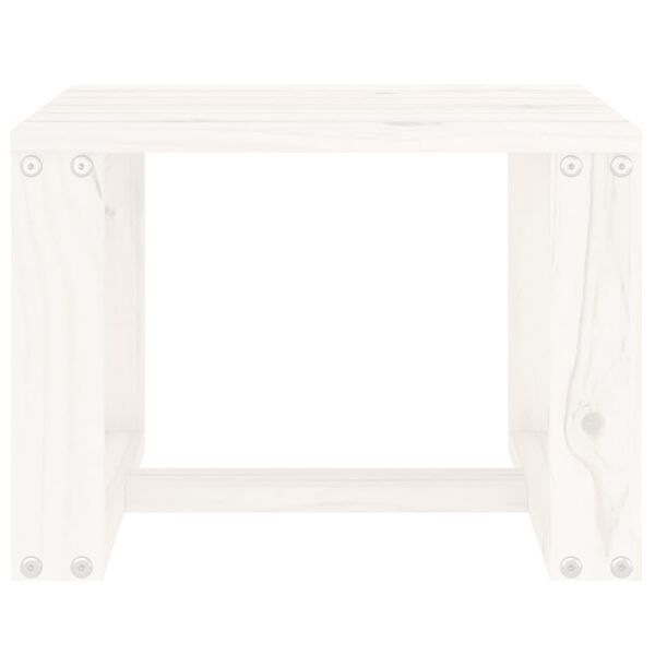 vidaXL Table d'appoint de jardin blanc 40x38x28,5cm bois massif de pin