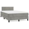 vidaXL Sommier &agrave; lattes de lit et matelas gris clair 120x190cm velours