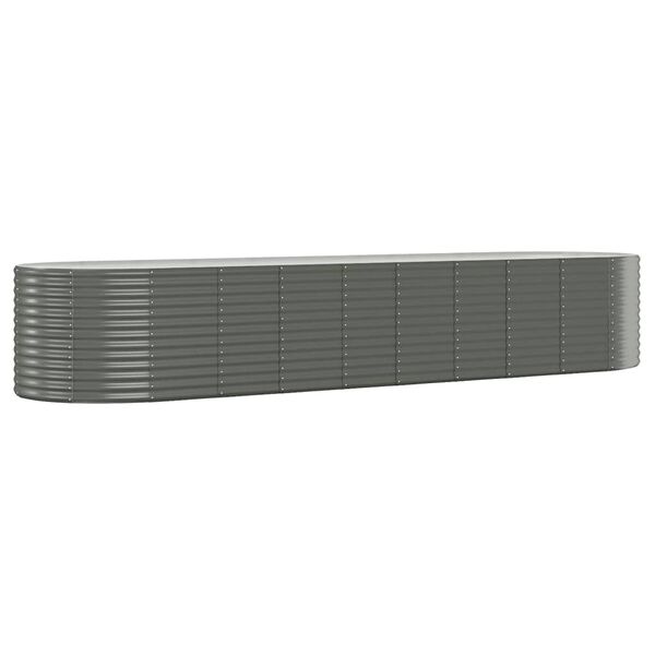 vidaXL Lit surélevé de jardin Acier galvanisé 396x100x68cm gris
