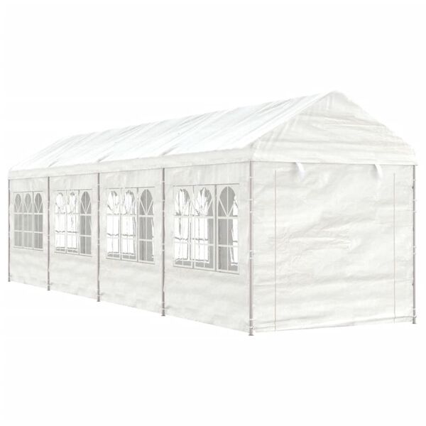 vidaXL Belvédère avec toit blanc 8,92x2,28x2,69 m polyéthylène