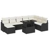 vidaXL Ensemble de canap&eacute; de jardin avec coussin 9 pcs Noir Poly rotin