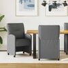 vidaXL Chaises de Salle à Manger avec Roues 2 pcs Gris foncé