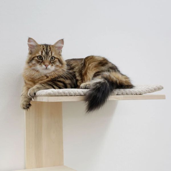 Kerbl Arbre &agrave; chat Timber Wall 150 cm Naturel et taupe