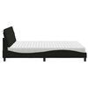 vidaXL Lit avec matelas noir 160x200 cm tissu