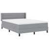 vidaXL Lit &agrave; ressorts avec matelas Gris clair 200 x 140 cm Polyester