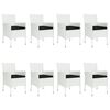 vidaXL Ensemble à manger de jardin et coussins 9 pcs blanc poly rotin