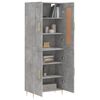 vidaXL Buffet haut Gris b&eacute;ton 69,5x34x180 cm Bois d'ing&eacute;nierie
