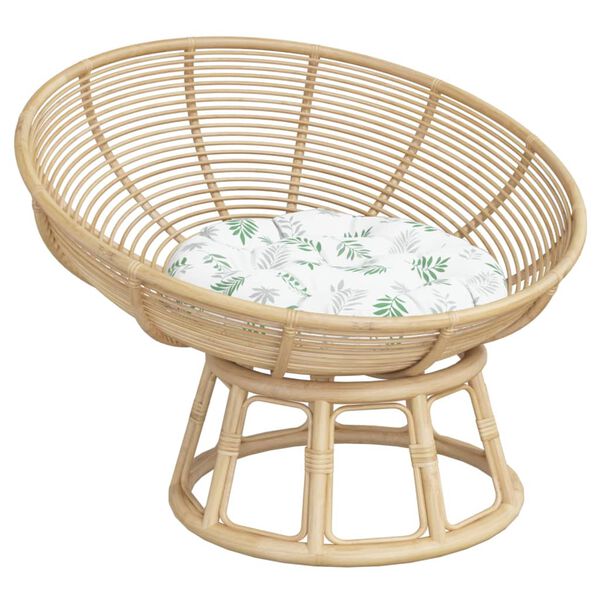 vidaXL Coussin rond &agrave; motif de feuilles &Oslash; 60 x11 cm tissu oxford
