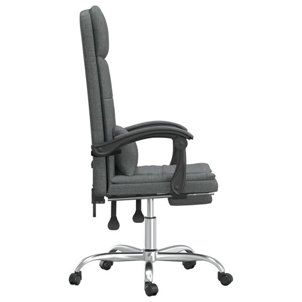 vidaXL Fauteuil de massage inclinable de bureau Gris foncé Tissu