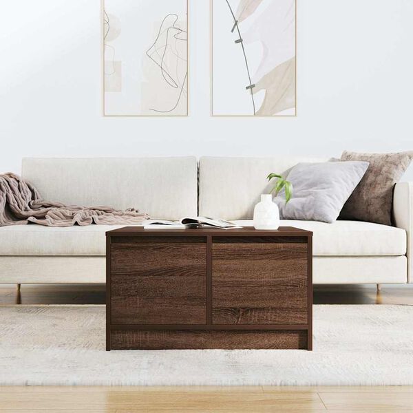 vidaXL Table basse avec tiroirs ch&ecirc;ne marron 70,5x70x40 cm