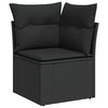 vidaXL Ensemble de canap&eacute; de jardin avec coussin 8 pcs Noir Poly rotin