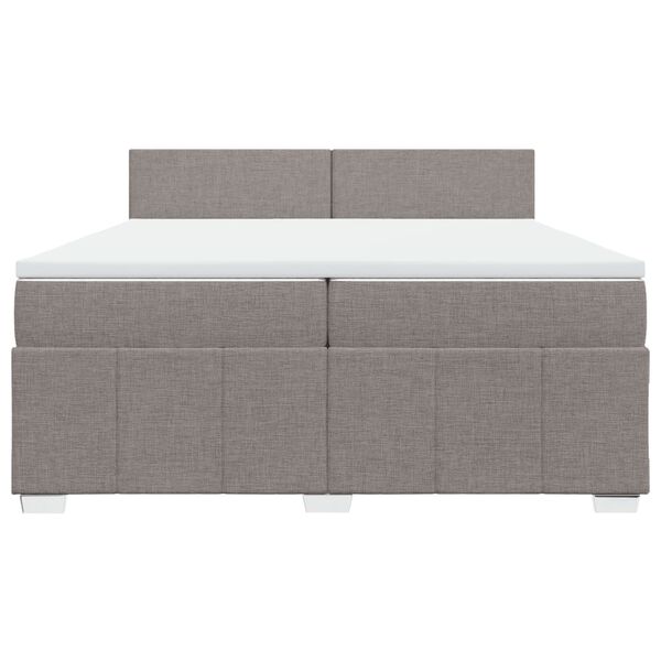 vidaXL Sommier &agrave; lattes de lit avec matelas Taupe 200x200 cm Tissu