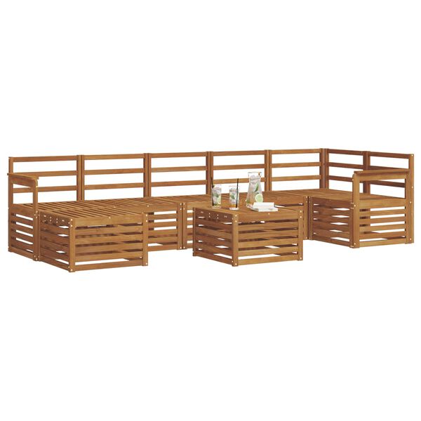 vidaXL Ensembles de canap&eacute;s 8 pcs Naturel Bois d'Acacia Massif