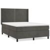 vidaXL Sommier &agrave; lattes de lit et matelas Gris fonc&eacute; 140x190cm Velours