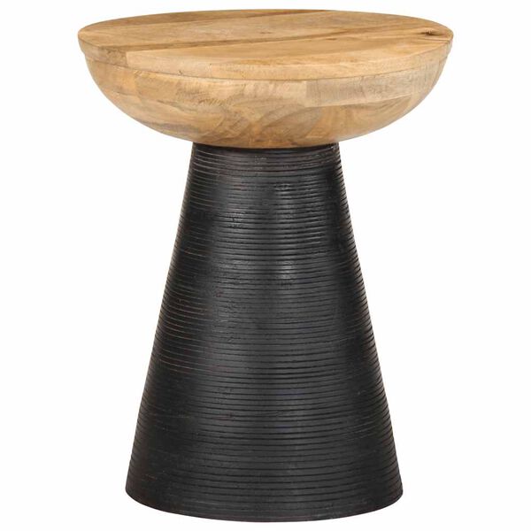 vidaXL Table d'appoint noir &Oslash;37x45 cm bois de manguier massif