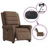 vidaXL Fauteuil inclinable de massage &eacute;lectrique marron tissu