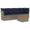 vidaXL Salon de jardin 5 pcs avec coussins gris r&eacute;sine tress&eacute;e