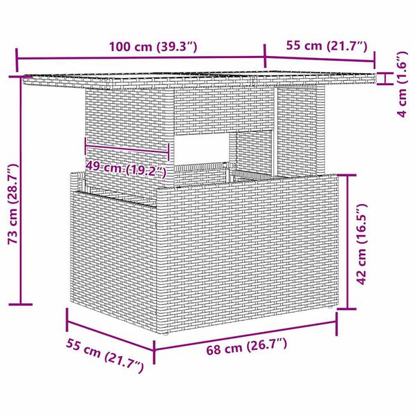 vidaXL Ensemble de canap&eacute; de jardin 11 pcs Beige Poly Rattan