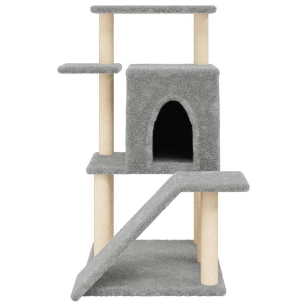 vidaXL Arbre &agrave; chat avec griffoirs en sisal gris clair 97 cm