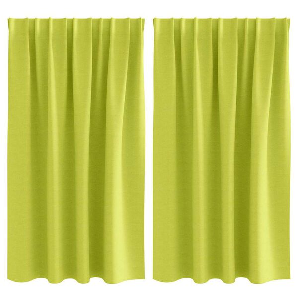 vidaXL Rideaux occultants avec anneaux 2 pcs Vert 140 x 140 cm