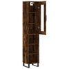 vidaXL Buffet haut Ch&ecirc;ne fum&eacute; 34,5x34x180 cm Bois d'ing&eacute;nierie