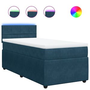 vidaXL Sommier &agrave; lattes de lit avec matelas bleu 80x200 cm velours