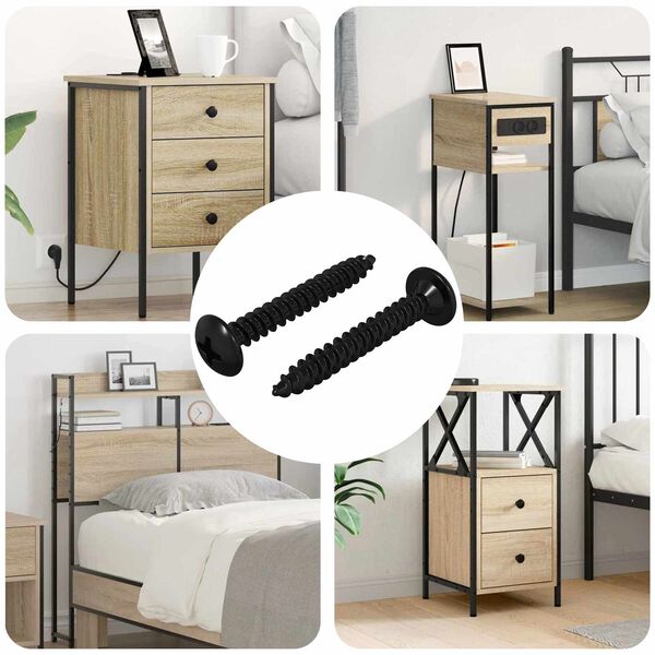 vidaXL Clou de Taraudage 2 pcs Noir M4 x 28 mm Acier