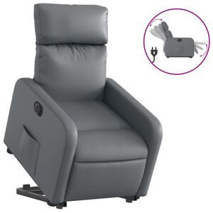 vidaXL Fauteuil inclinable &eacute;lectrique gris similicuir