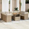 vidaXL Salon de jardin avec coussins 10 pcs beige r&eacute;sine tress&eacute;e